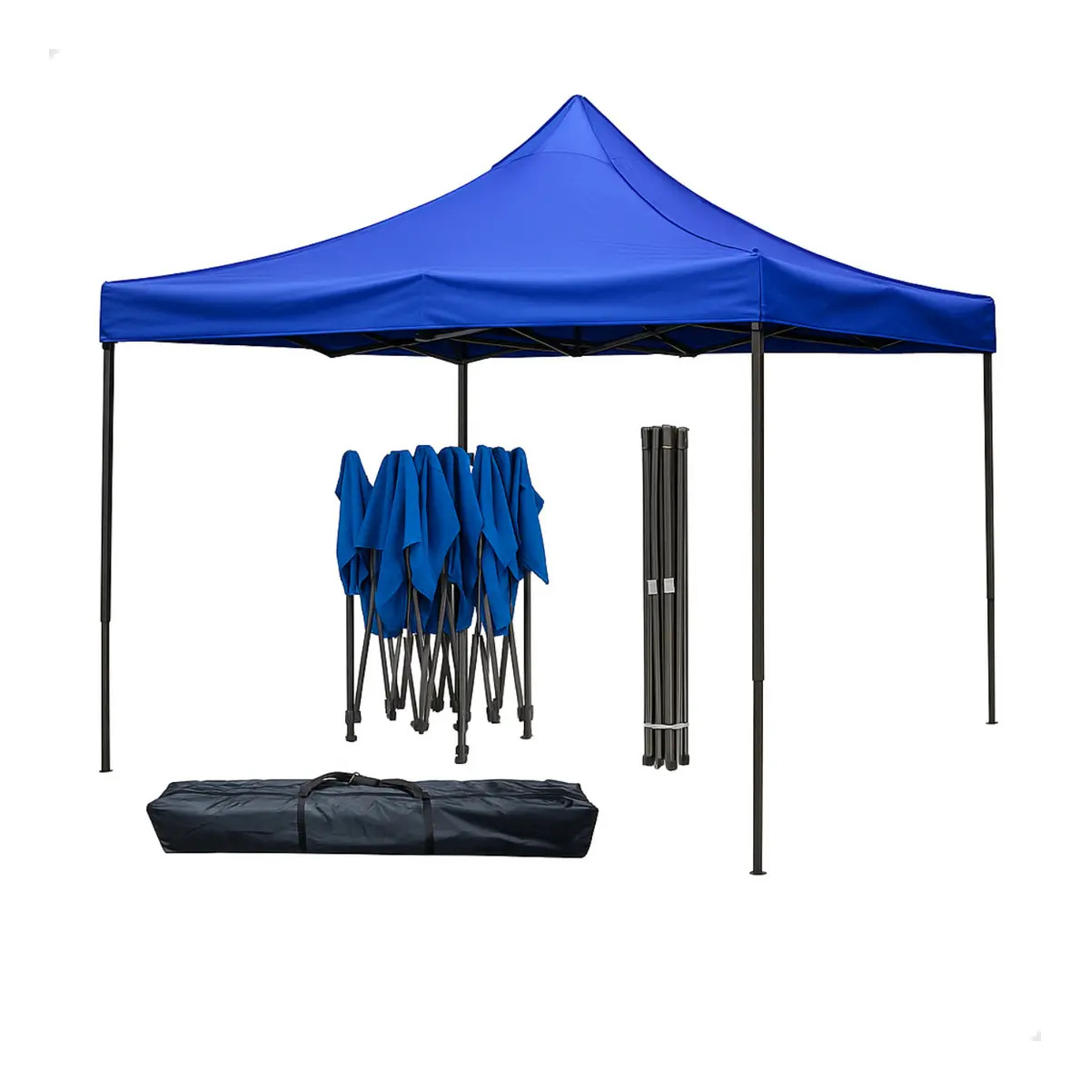 Gazebo Barraca Tenda Camping Praia Garagem Feira Teto 3x3 Mt Cor Azul