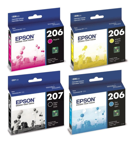 Cartuchos Epson T207 Negro + T206 Colores  Xp2101 Combo Orig