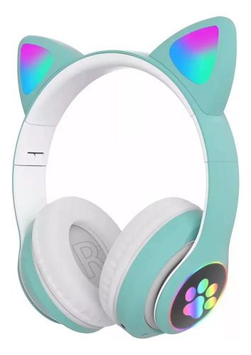 Fone Gatinho Sem Fio Com Led Bluetooth Infantil Cor Sortida