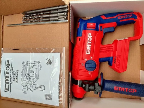 Martillo Demoledor Sds Plus S/bat S/carg Emtop Elrh202201 Rojo