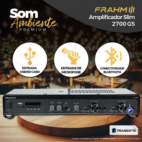 Som Ambiente Frahm Slim 2700 Bluetooth +12 Caixas Ps200 Plus