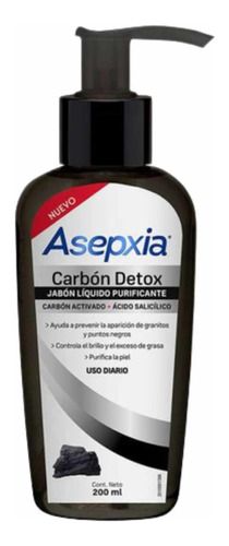 Asepxia Jabón Líquido Carbón Detox 200ml