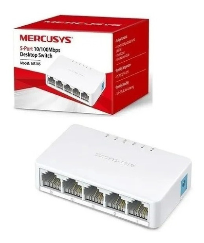 Switch 5 portas 10/100 Mercusys MS105 série Desktop