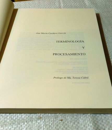 Terminología Y Procesamiento. Ana María Cordero García. (Usado)