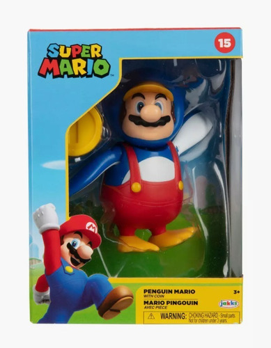 Figura Mario Pingüino Y Moneda Articulado Jakks Pacific 