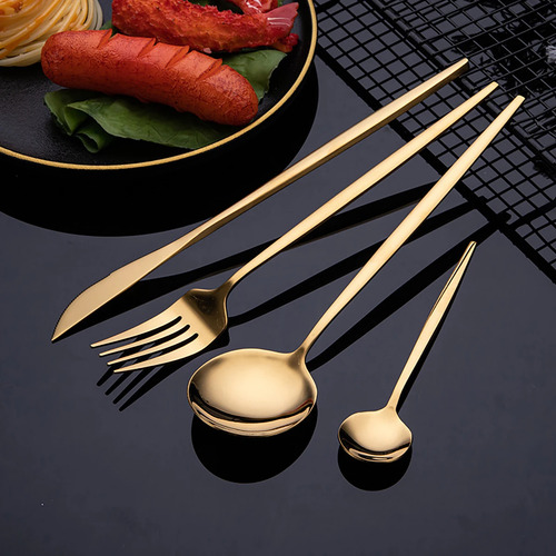 Cubertería, Vajilla, Cena, 30 Unidades, Cucharas Doradas