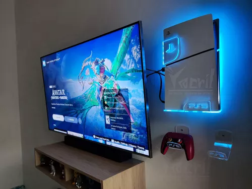 Base Ó Soporte De Pared Para Ps5 Con Led, Controles Y Juegos