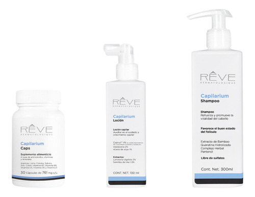 Reve Kit Capilarium Shampoo + Loción + Capsulas Alopecia 