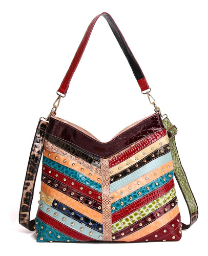 Bolso De Mano Segater Multicolor Para Mujer, Bolso De Cuero 