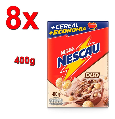 Cereal Nestlé Nescau Duo Atacado 400g 8 Unidades