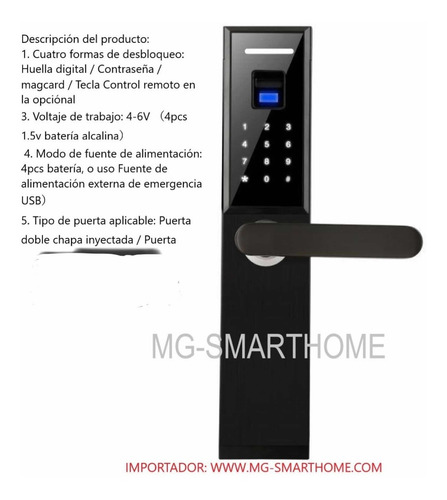 Cerradura Digital Biometrica Huella/llave/ Clave/tarjeta.