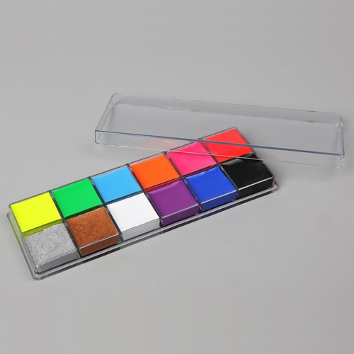Pintura Al Óleo De Pintura Corporal De 12 Colores, Paleta