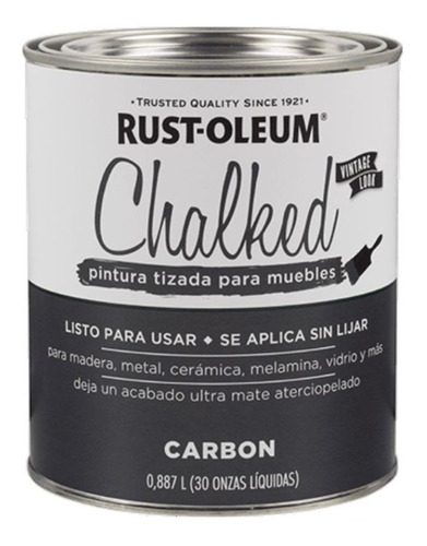 Pintura Chalked - Tizada Rust-oleum 887ml Carbon