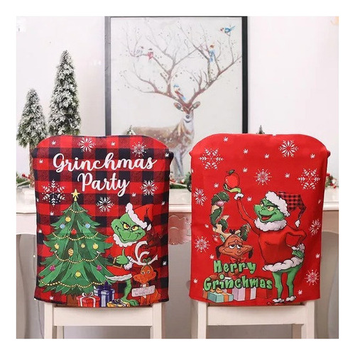 / Fundas Navideñas Para Sillas Grinch, 4 Unidades,