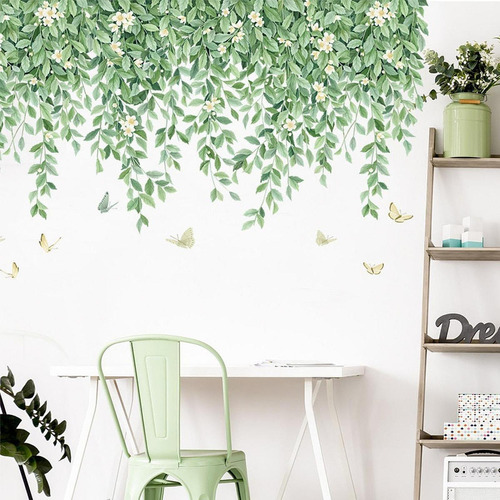 2 Piezas Hojas Pegatinas De Pared Plantas Murales Fondos De