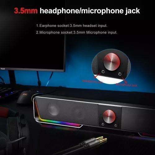 Caixa De Som Soundbar Redragon Darknets Gs570 Rgb Cor Preto Preto