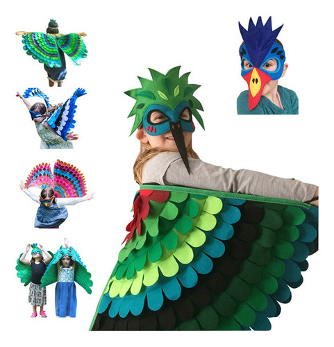 Juego De Máscaras De Disfraz De Ala De Pájaro Halloween Disf