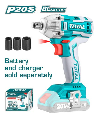 Llave De Impacto Cuadrada 1/2'' 20v 300nm Sin Batería Total
