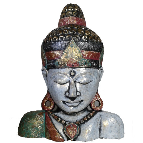 Figura Talla Buda Madera 60cm - Ruta De La Seda 
