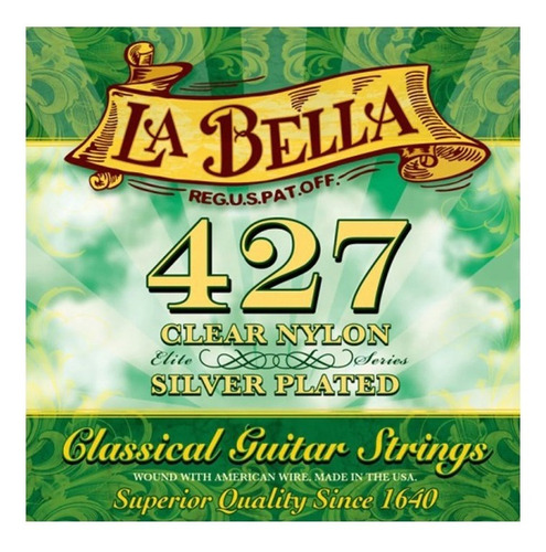 Imagen 1 de 4 de Encordado Para Guitarra Clásica Concierto 427 Elite La Bella