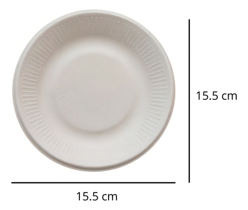 1200 Platos Biodegradables Compostable 6 Pastel Ecologico Blanco