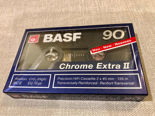 Cassette Basf Chrome Extra Ii, 90 Min Cinta Tipo Ii, Sellado