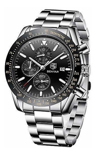 Benyar - Wrist Watch For Hombre, Relojes De Acero 4d3zp
