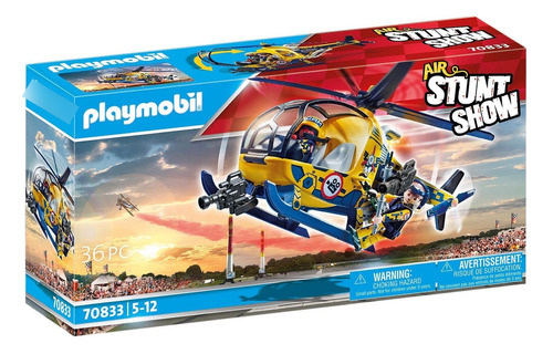 Playmobil Helicóptero Air Stunt Show Con Equipo De Filmaci.