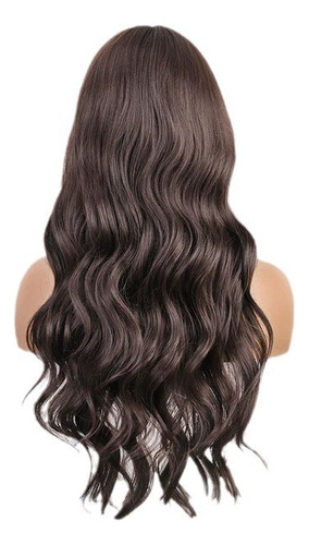 Pelucas Mujer Largas Ondulada Cabello Marrón/negro Natural Color Marrón