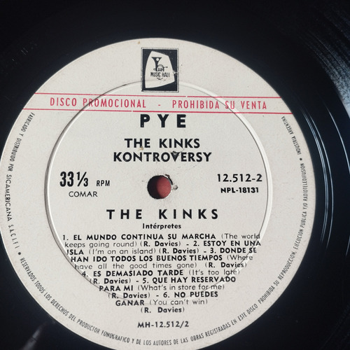 The Kink Kontroversy Disco De Vinilo Promo Vg++ Arg (Usado)