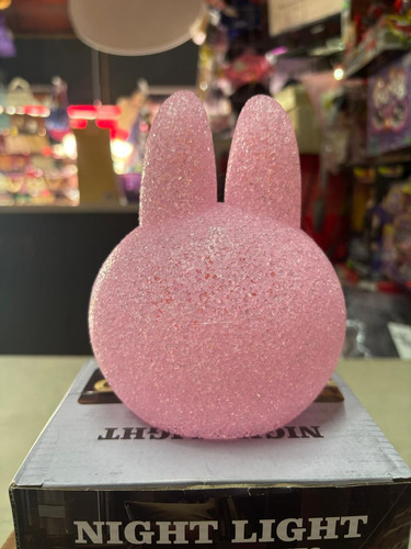 Lampara Cabeza Labubu Goma Blanco Rosa