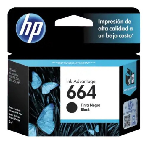 Imagen 1 de 1 de Cartucho De Tinta Hp 664 Negro Original