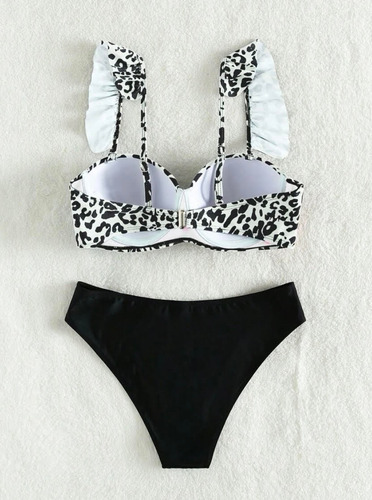 Bikini Animal Print Push Up Blanco Y Vedetina 4