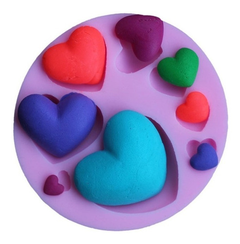 Molde De Silicona Corazones  * 8 Cavidades Fondant 