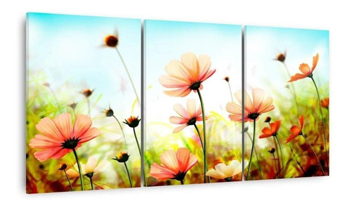 Quadro Decorativo Paisagem Flores Em Arte Para Sala