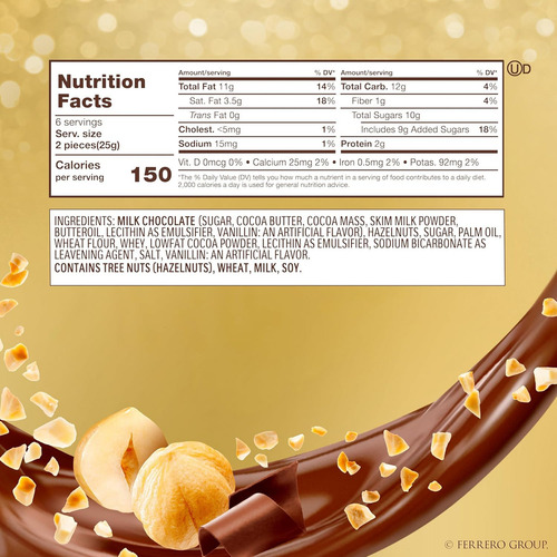 Ferrero Rocher Chocolate Con Leche De Avellana Fina, 12 Unid