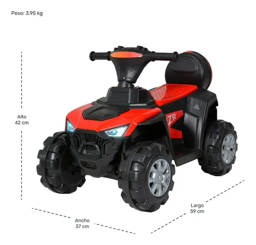 Cuatrimoto Montable El ctrico 6v Moto Ni os Recargable Color Rojo