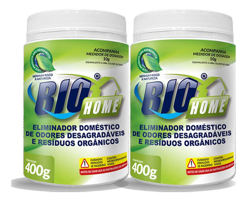 Limpa Fossa E Caixa De Gordura - Biohome 400g Kit 2
