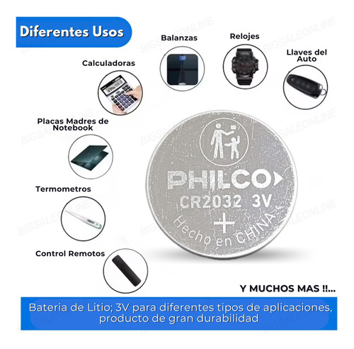 Pila Bateria Cr 2032 Pack X5 3v Balanza Control Reloj