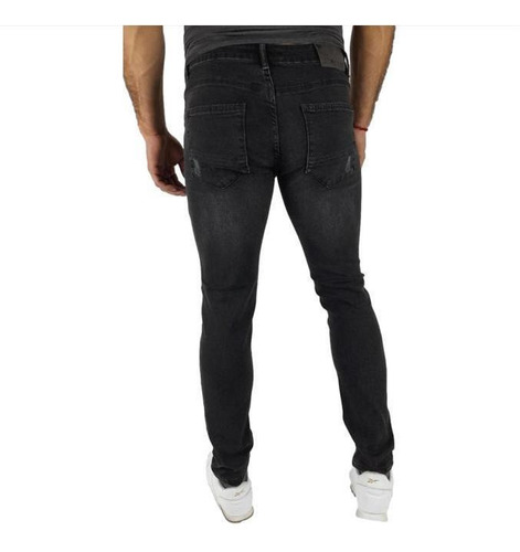 Imagen 3 de 3 de Jeans Slim Fit Negro Focalizado Mosaico