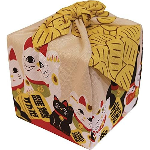 Pañuelo De Envoltura Japonés Furoshiki Manekineko Hap...