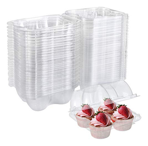 Recipientes De Plástico Para Cupcakes Bekith, 60 Unidades, 4