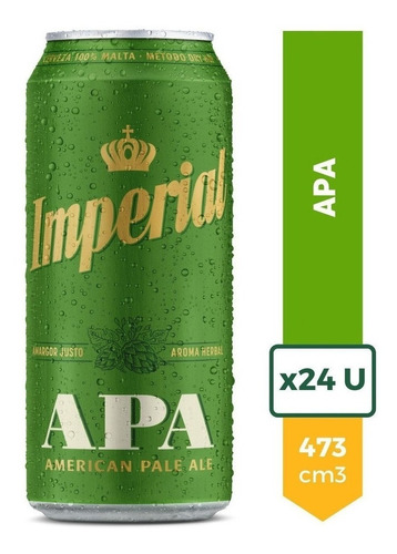 Imagen 1 de 9 de Cerveza Imperial Apa Lata 473ml Pack X24 La Barra Oferta