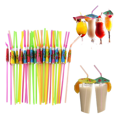 Decoração De Bar De Verão Canudo De Guarda-chuva De Suco Des