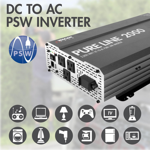 Inversor De Corriente Wagan El3808 Pure Line 2000w 12v A 110
