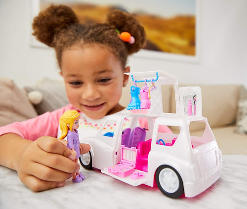 Limusina De Lujo Con Muñeca Polly De 3 Pulgadas, 3 Perchas,
