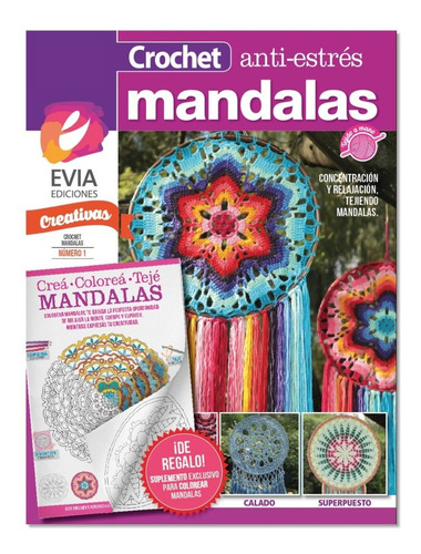 Revista Crochet Mandalas Anti Estrés N1 /mandalas P/colorear