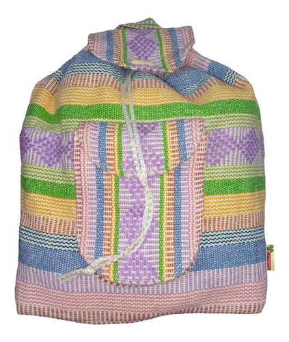 Mochilas Coloridas Mexicanas, Mxtzc-001, 1 Pza, 10kg, Rosa/a Color Rosa/ Amarillo/ Verde
