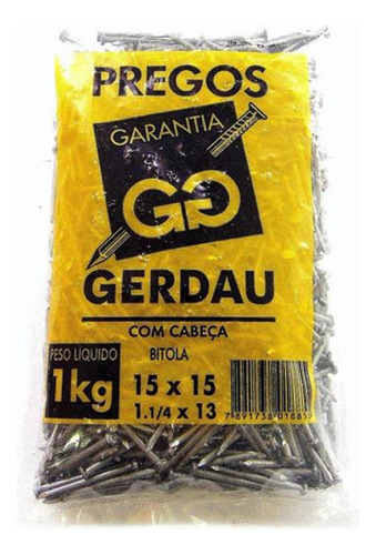 Prego Polido 15x15 Com Cabeça 1kg Gerdau