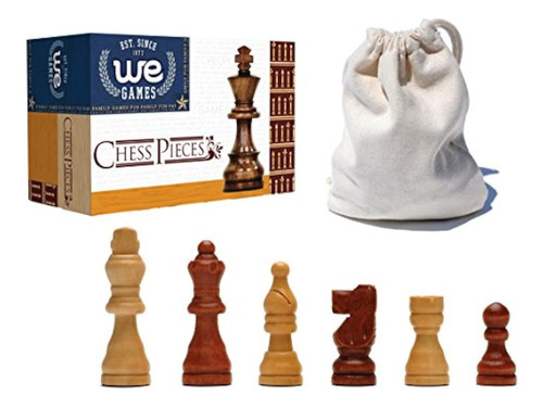 We Juegos French Staunton Wood Chessmen Con Rey De 25 Pulgad